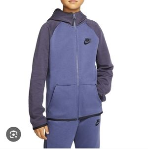 Nike Tech Fleece Full-Zip Hoodie Jacket In Two Tone Blue, Size Small